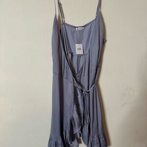 Free People All My Love Shine Wrap Dress in lilac M